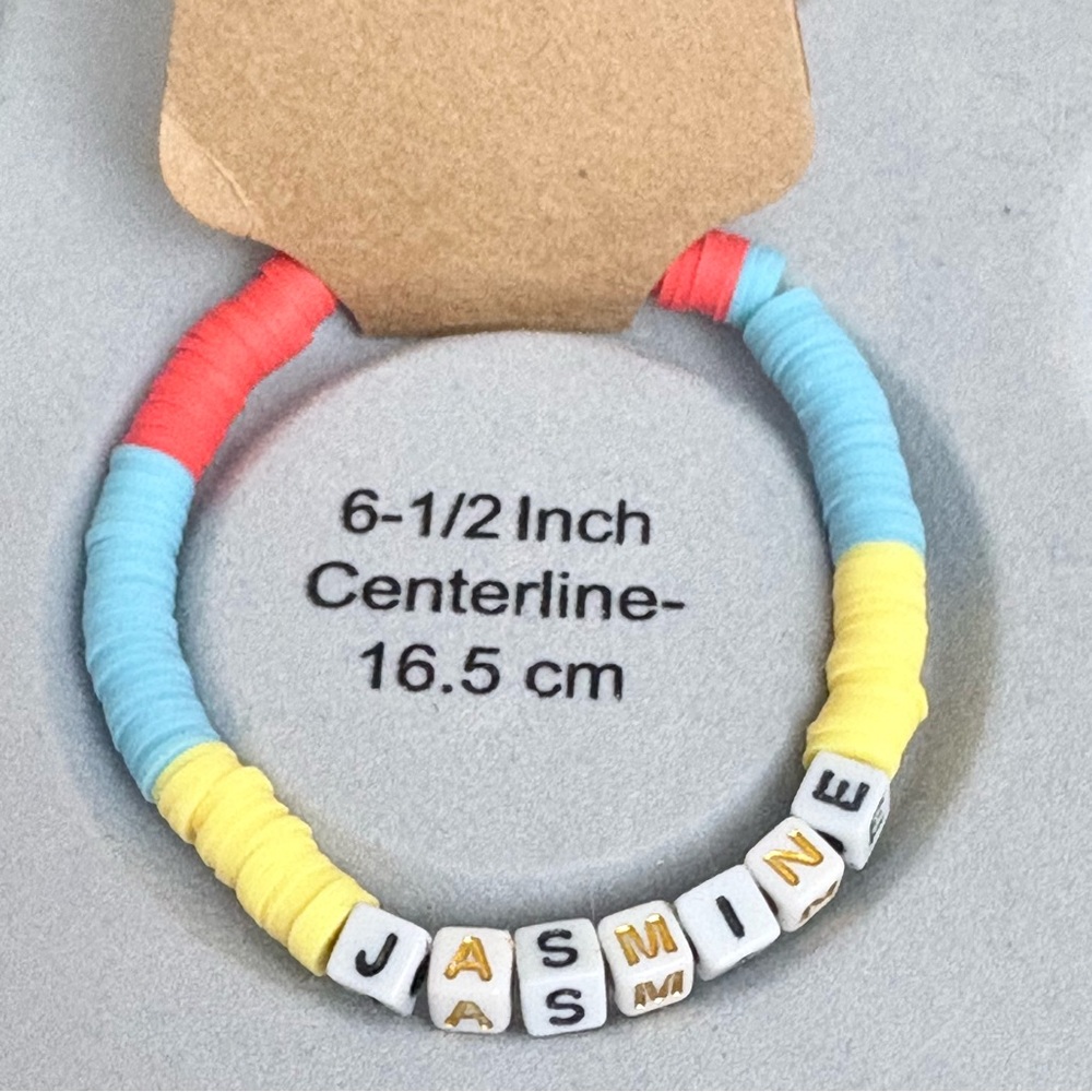 JASMINE 6.5”  bracelet. Can make custom names look for custom listing
